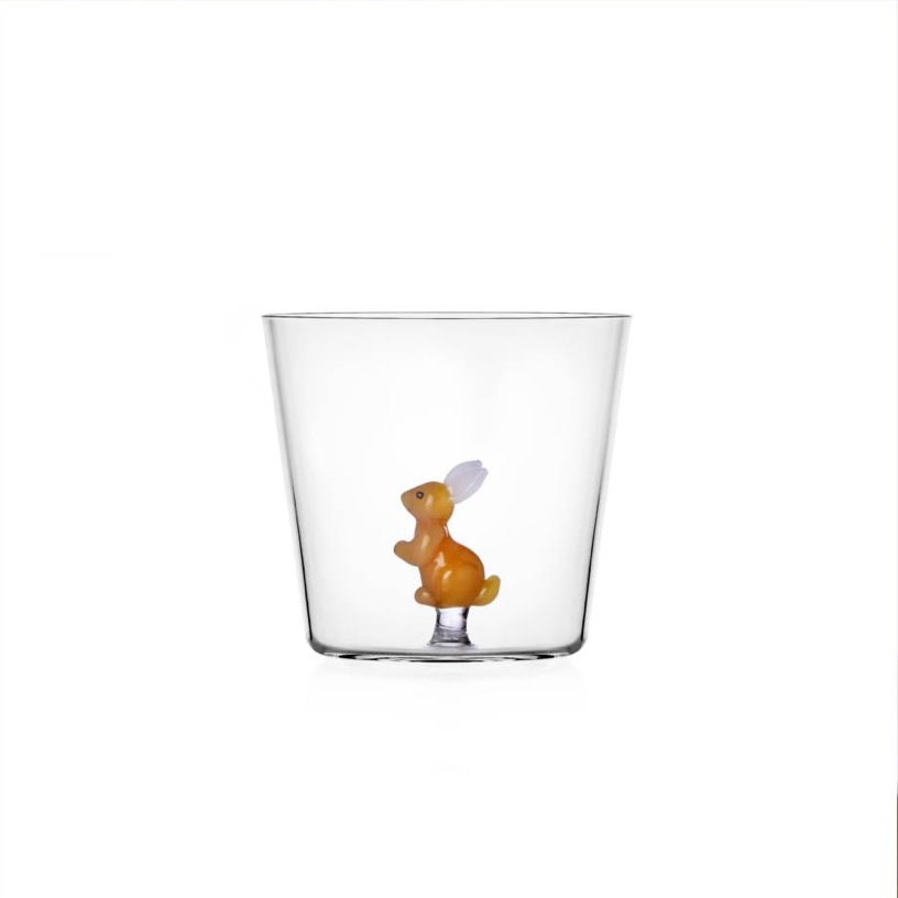 ICHENDORF MILANO WOODLAND TALES AMBER RABBIT TUMBLER – THE MORE THE HAPPIER