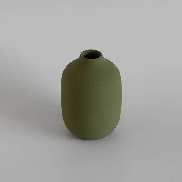 OLIVE GREEN HANDMADE CERAMIC VASE