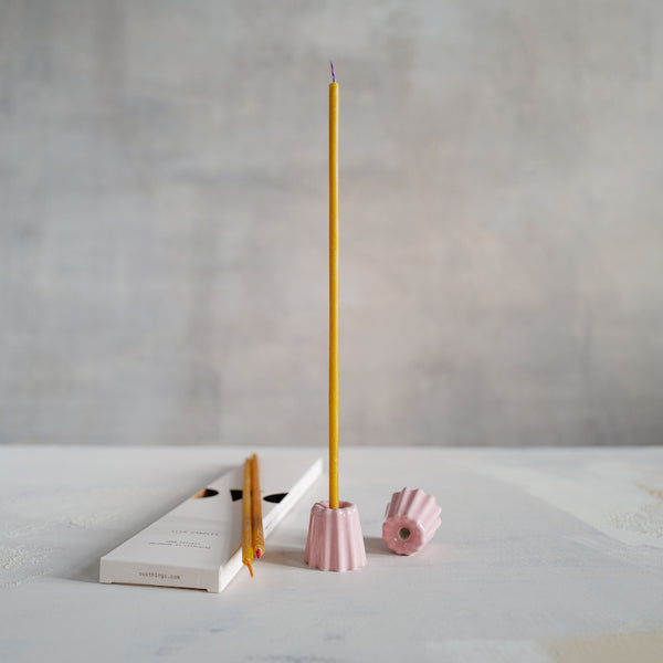 OVO THINGS CANNELE PORCELAIN CANDLE HOLDER - GLOSSY PINK