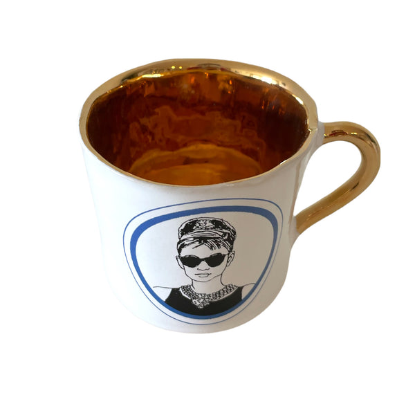 KUHN KERAMIK ALICE MEDIUM COFFEE CUP GLAM DELUXE - Audrey Hepburn