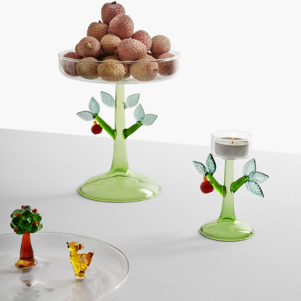 APPLE TREE GLASS TEALIGHT HOLDER