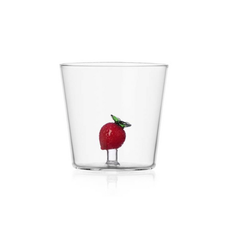 FRUITS & FLOWER STRAWBERRY GLASS TUMBLER