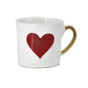 KUHN KERAMIK ALICE MEDIUM COFFEE CUP GLAM WITH GOLDEN HANDLE - Heart