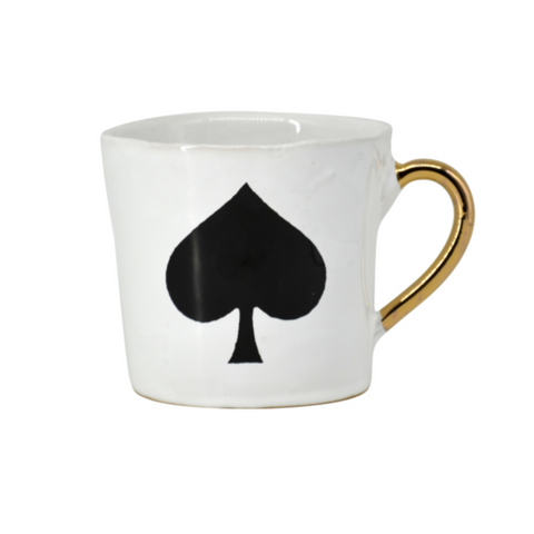 KUHN KERAMIK ALICE MEDIUM COFFEE CUP GLAM WITH GOLDEN HANDLE - Spade