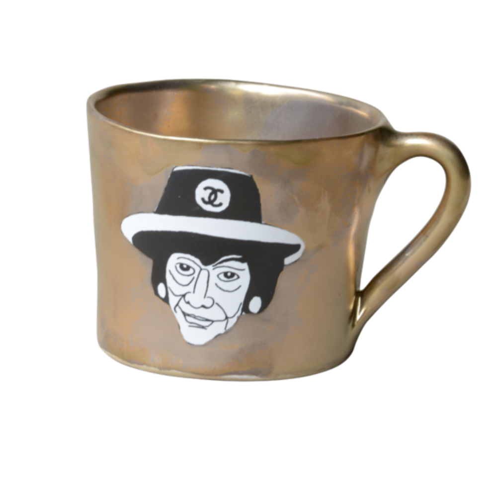 KUHN KERAMIK ALICE GOLDEN FACES MEDIUM CUP DELUXE - Coco Chanel