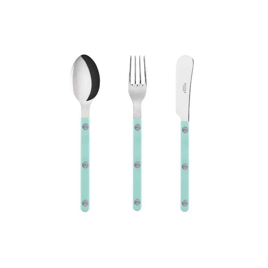 SABRE BISTROT SHINY SMALL 3PCS UTENSIL SET - PASTEL GREEN