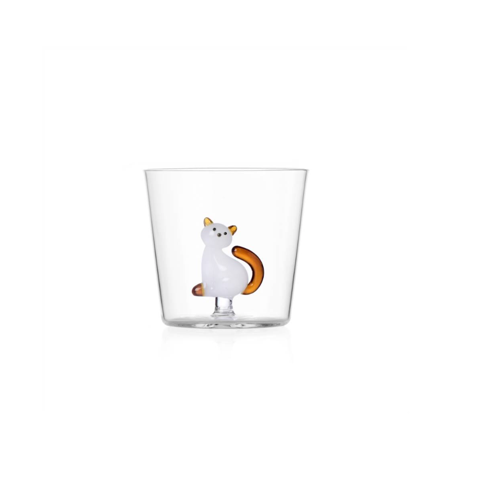 Tumbler Ichendorf Collection Tabby Cat Lying Amber Tail, Glasses