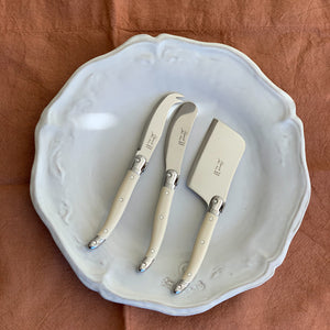 LAGUIOLE MINI CHEESE SET IVORY (CUTTER, SPREADER, FORK TIPPED KNIFE)
