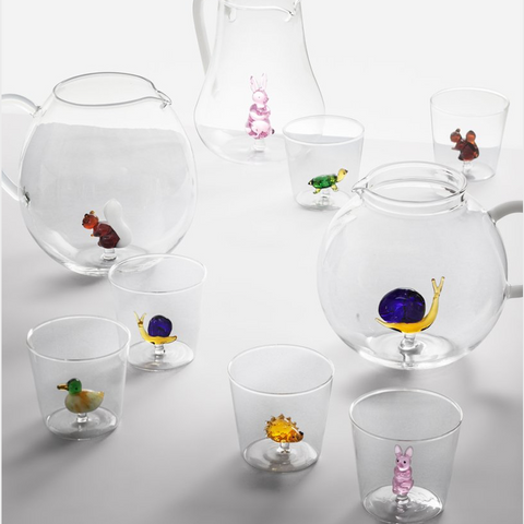Botanica set of 6 stemmed wine glasses by Alessandra Baldereschi in  multicoloured - Ichendorf Milano