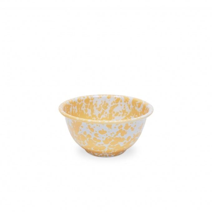 Small Footed Bowl in Yellow Marble Splatter by Crow Canyon Home.