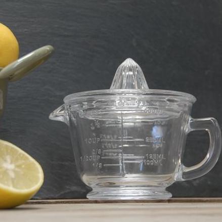 GLASS CITRUS JUICER & MEASURING JUG – THE MORE THE HAPPIER