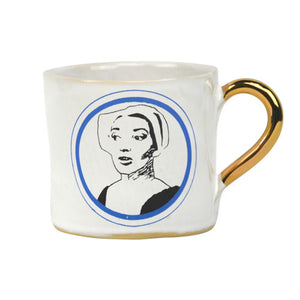 KUHN KERAMIK ALICE MEDIUM COFFEE CUP WITH GOLDEN HANDLE - Maria Callas