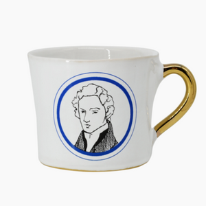 KUHN KERAMIK ALICE MEDIUM COFFEE CUP WITH GOLDEN HANDLE - Chopin