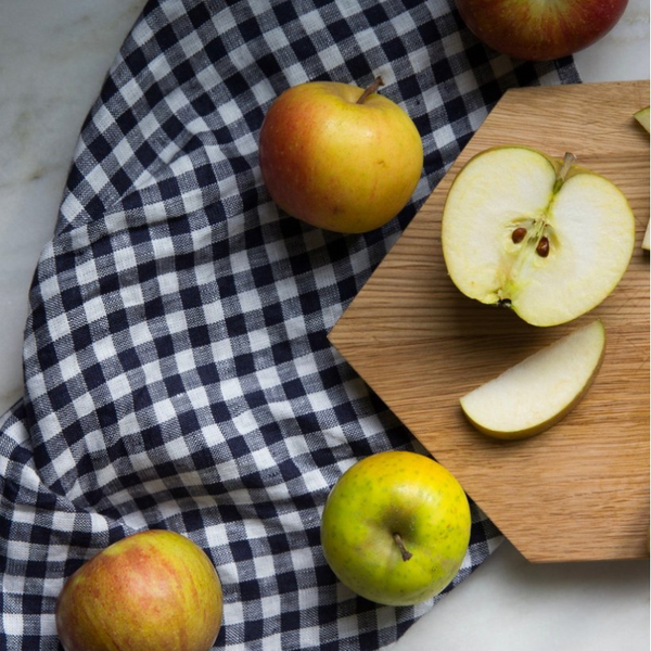 LINEN KITCHEN CLOTH - NAVY WHITE CHECK